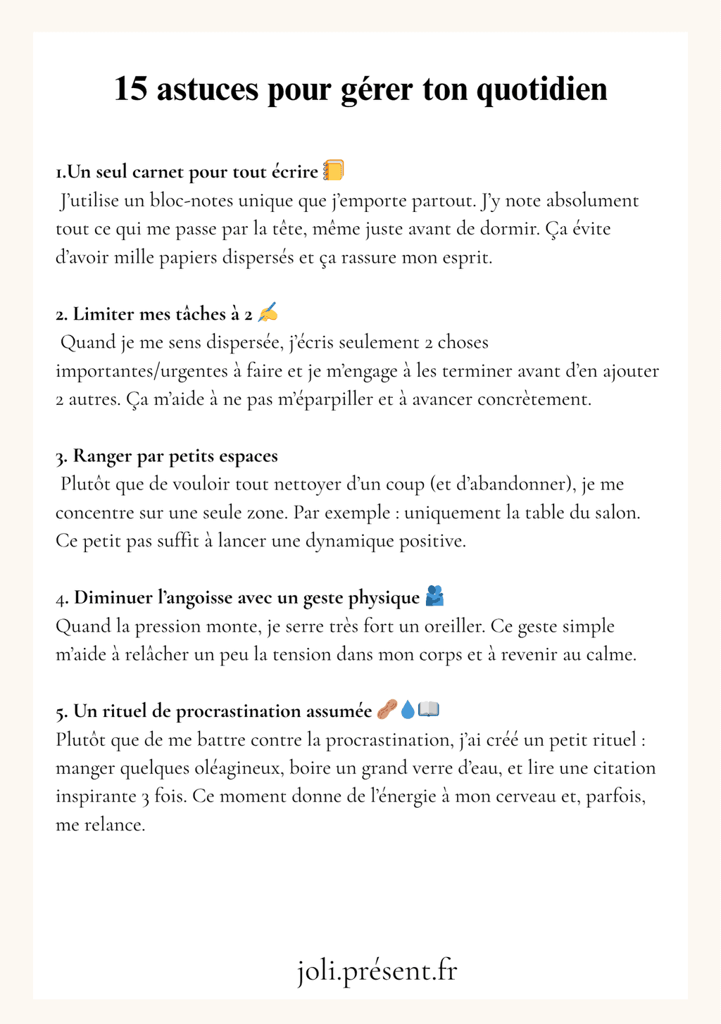 15 Astuces pour gérer ton quotidien - GRATUIT