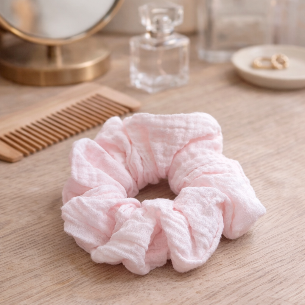 Chouchou JOLIE - Gaze de Coton Rose